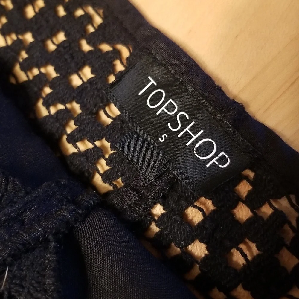 Topshop Sheer Black Top Knit V Neck Romper Sexy See Through Cheeky - Picture 10 of 12